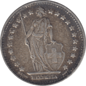 1944 SILVER SWITZERLAND FRANC - WORLD COINS - Cambridgeshire Coins