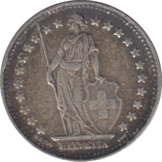 1944 SILVER SWITZERLAND FRANC - WORLD COINS - Cambridgeshire Coins