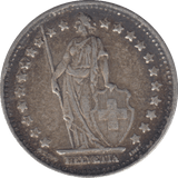1944 SILVER SWITZERLAND FRANC - WORLD COINS - Cambridgeshire Coins