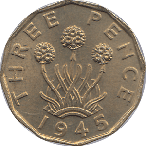 1945 BRASS THREEPENCE ( BU ) - THREEPENCE - Cambridgeshire Coins