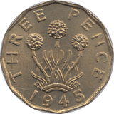 1945 BRASS THREEPENCE ( BU ) - THREEPENCE - Cambridgeshire Coins