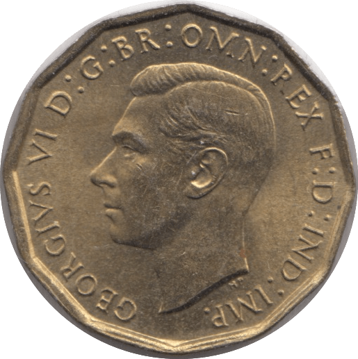 1945 BRASS THREEPENCE ( UNC ) - THREEPENCE - Cambridgeshire Coins