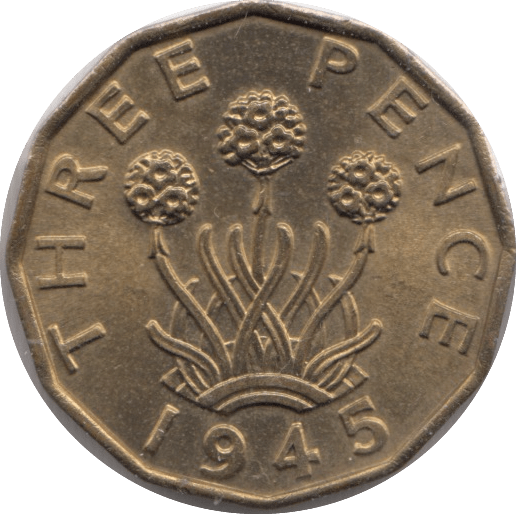 1945 BRASS THREEPENCE ( UNC ) - THREEPENCE - Cambridgeshire Coins