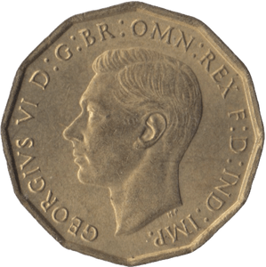 1945 BRASS THREEPENCE ( UNC ) - Threepence - Cambridgeshire Coins