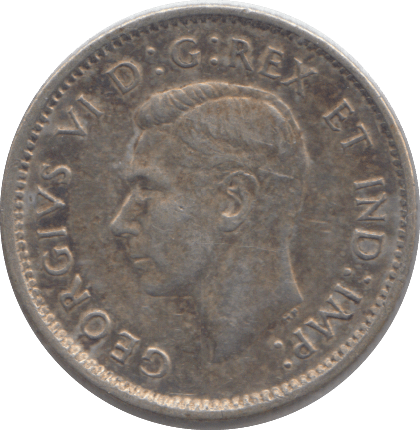 1945 CANADA 10 CENT - SILVER WORLD COINS - Cambridgeshire Coins