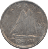 1945 CANADA 10 CENT - SILVER WORLD COINS - Cambridgeshire Coins