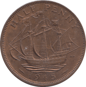 1945 HALF PENNY ( AUNC ) - HALFPENNY - Cambridgeshire Coins