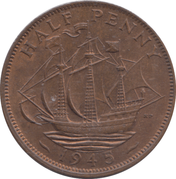 1945 HALF PENNY ( AUNC ) - HALFPENNY - Cambridgeshire Coins