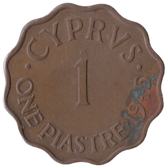 1945 ONE PIASTRE CYPRUS - WORLD COINS - Cambridgeshire Coins