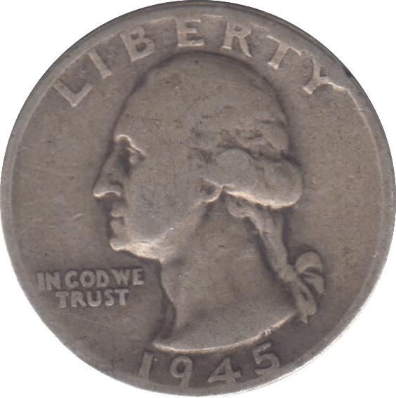 1945 QUARTER DOLLAR USA - WORLD COINS - Cambridgeshire Coins