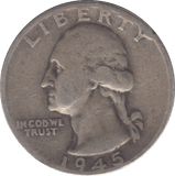 1945 QUARTER DOLLAR USA - WORLD COINS - Cambridgeshire Coins