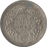 1945 QUARTER RUPEE INDIA - SILVER WORLD COINS - Cambridgeshire Coins