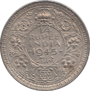 1945 QUARTER RUPEE INDIA - WORLD COINS - Cambridgeshire Coins