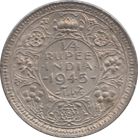 1945 QUARTER RUPEE INDIA - WORLD COINS - Cambridgeshire Coins