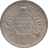 1945 QUARTER RUPEE INDIA - WORLD COINS - Cambridgeshire Coins