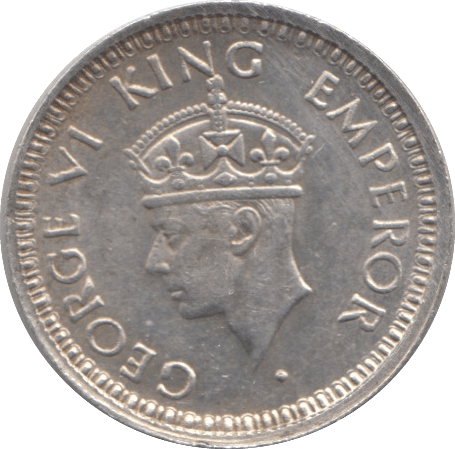 1945 SILVER 1/4 RUPEE INDIA - SILVER WORLD COINS - Cambridgeshire Coins