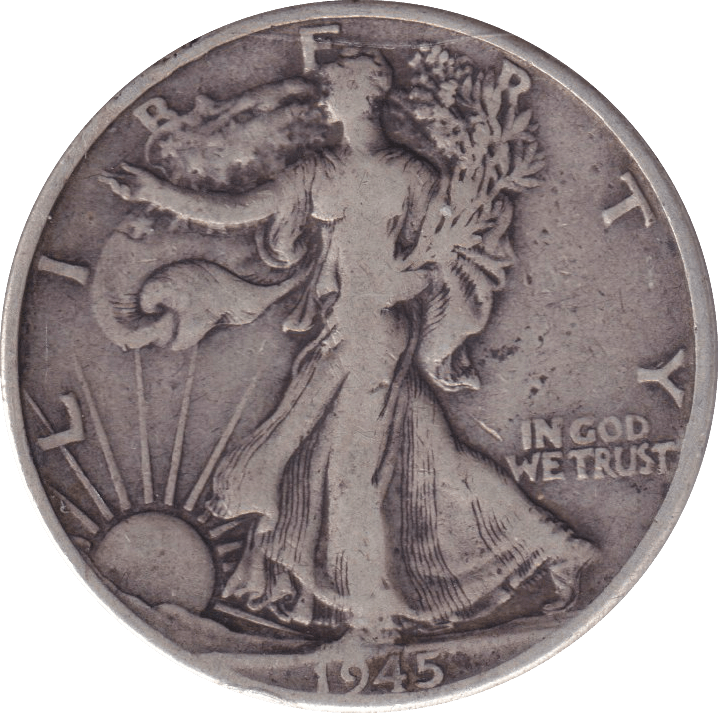 1945 SILVER HALF DOLLAR USA - SILVER WORLD COINS - Cambridgeshire Coins
