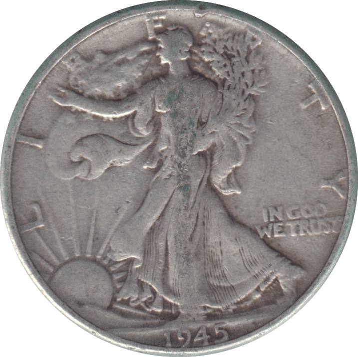 1945 SILVER HALF DOLLAR USA - SILVER WORLD COINS - Cambridgeshire Coins