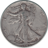 1945 SILVER HALF DOLLAR USA - SILVER WORLD COINS - Cambridgeshire Coins