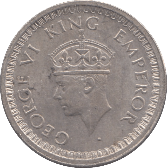 1945 SILVER INDIA HALF RUPEE - SILVER WORLD COINS - Cambridgeshire Coins