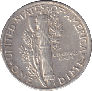 1945 SILVER MERCURY DIME USA - SILVER WORLD COINS - Cambridgeshire Coins