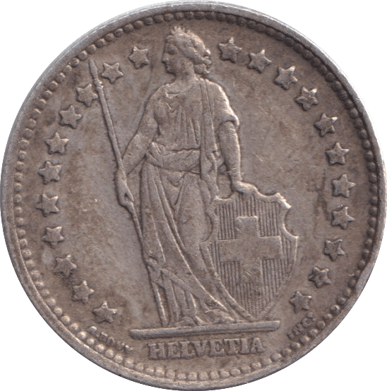 1945 SILVER ONE FRANC SWITZERLAND - SILVER WORLD COINS - Cambridgeshire Coins