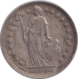 1945 SILVER ONE FRANC SWITZERLAND - SILVER WORLD COINS - Cambridgeshire Coins