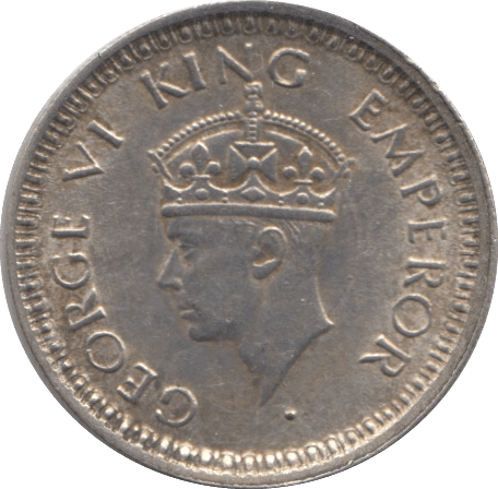 1945 SILVER QUARTER RUPEE INDIA - SILVER WORLD COINS - Cambridgeshire Coins