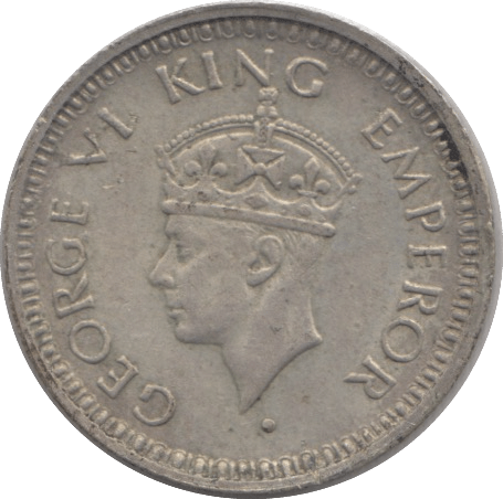 1945 SILVER QUARTER RUPEE INDIA - SILVER WORLD COINS - Cambridgeshire Coins