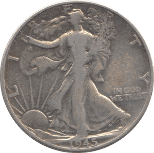 1945 SILVER USA HALF DOLLAR - SILVER WORLD COINS - Cambridgeshire Coins
