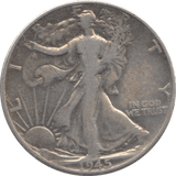 1945 SILVER USA HALF DOLLAR - SILVER WORLD COINS - Cambridgeshire Coins