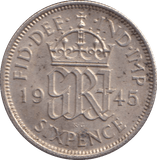 1945 SIXPENCE ( AUNC ) - SIXPENCE - Cambridgeshire Coins