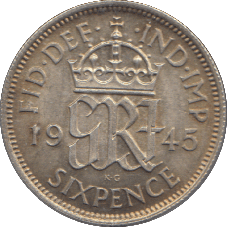 1945 SIXPENCE ( EF ) - SIXPENCE - Cambridgeshire Coins