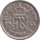 1945 SIXPENCE ( EF ) - SIXPENCE - Cambridgeshire Coins
