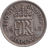 1945 SIXPENCE ( GF ) - SIXPENCE - Cambridgeshire Coins
