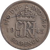 1945 SIXPENCE ( GF ) - SIXPENCE - Cambridgeshire Coins