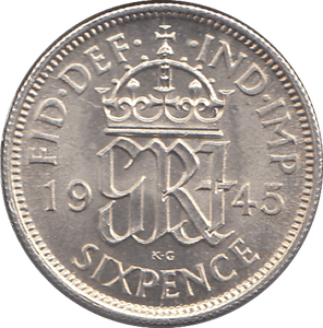 1945 SIXPENCE ( UNC ) 3 - SIXPENCE - Cambridgeshire Coins