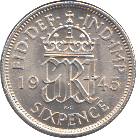 1945 SIXPENCE ( UNC ) 3 - SIXPENCE - Cambridgeshire Coins