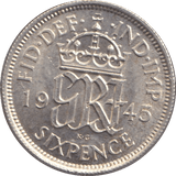 1945 SIXPENCE ( UNC ) - SIXPENCE - Cambridgeshire Coins