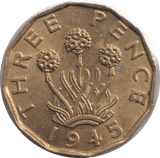 1945 THREEPENCE ( UNC ) - THREEPENCE - Cambridgeshire Coins