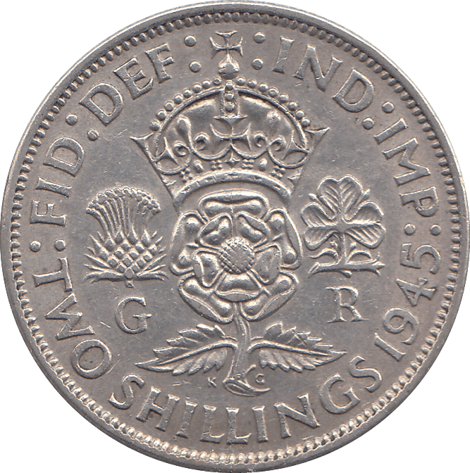 1945 TWO SHILLINGS ( AUNC ) - FLORIN - Cambridgeshire Coins