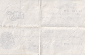 1945 WHITE FIVE POUND BANKNOTE AUGUST 25TH LONDON BANK OF ENGLAND PEPPIATT W£5 - 28 - £5 BANKNOTES WHITE - Cambridgeshire Coins