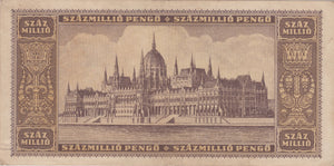 1946 100,000,000 PENGO BANKNOTE HUNGARY REF 105 - World Banknotes - Cambridgeshire Coins
