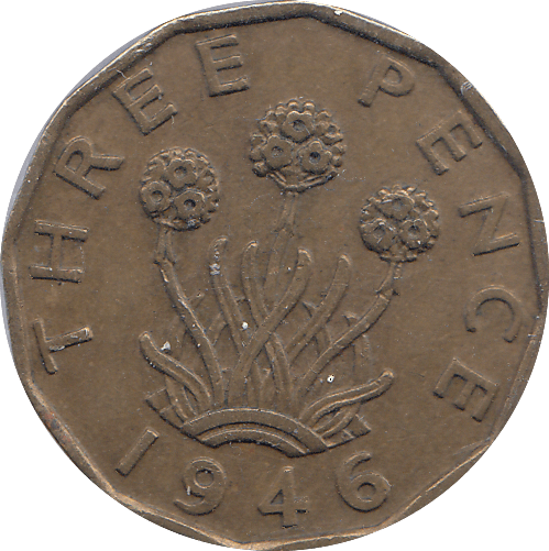 1946 BRASS THREEPENCE ( EF ) KD - THREEPENCE - Cambridgeshire Coins