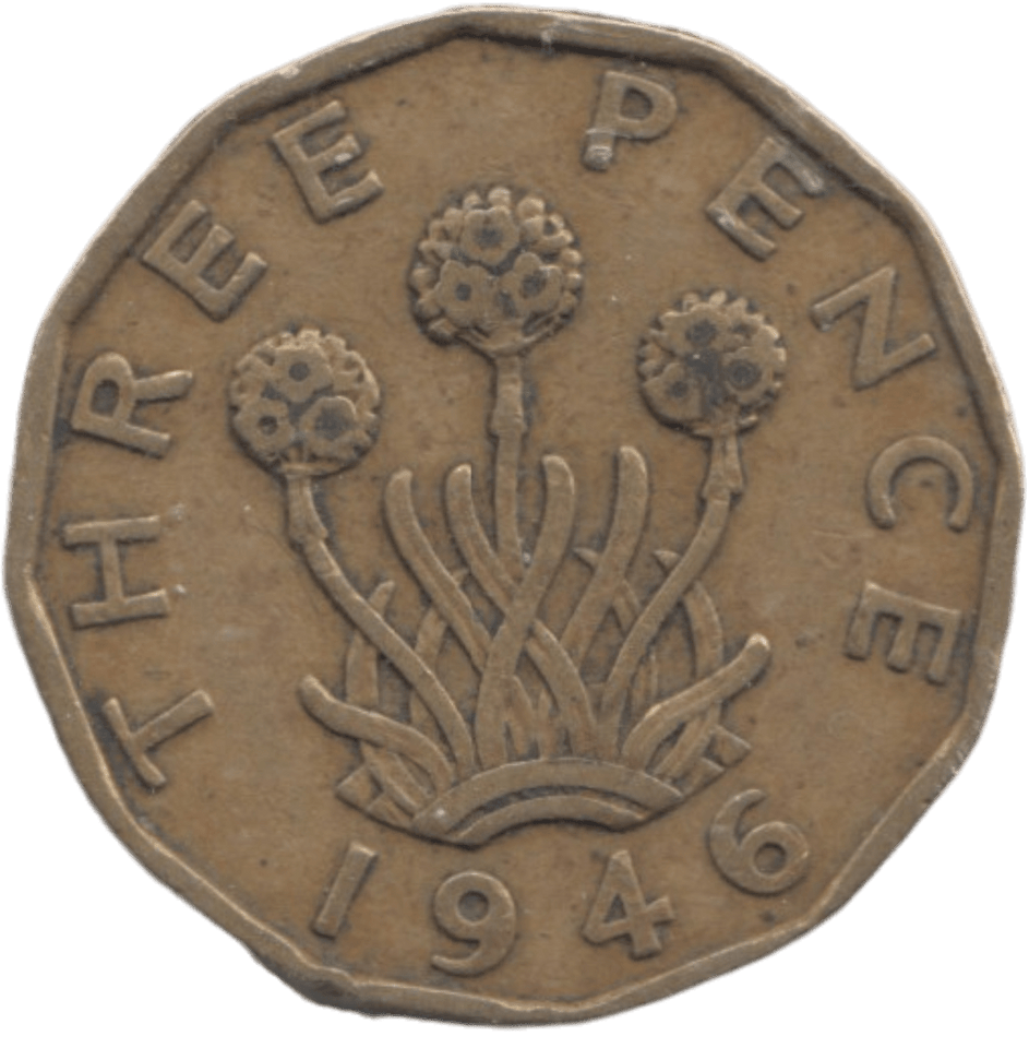 1946 BRASS THREEPENCE ( FINE ) - THREEPENCE - Cambridgeshire Coins