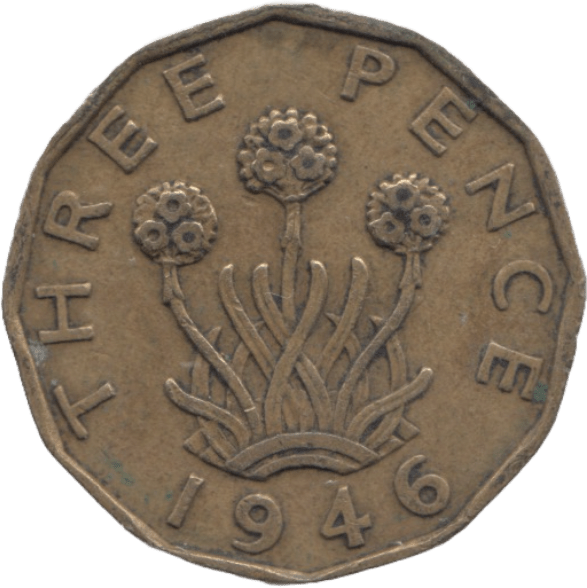 1946 BRASS THREEPENCE ( GF ) - THREEPENCE - Cambridgeshire Coins