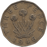 1946 BRASS THREEPENCE ( GF ) - THREEPENCE - Cambridgeshire Coins