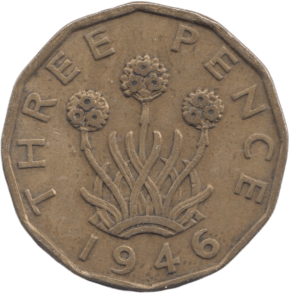 1946 BRASS THREEPENCE ( GF ) - THREEPENCE - Cambridgeshire Coins