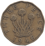 1946 BRASS THREEPENCE ( GF ) - THREEPENCE - Cambridgeshire Coins