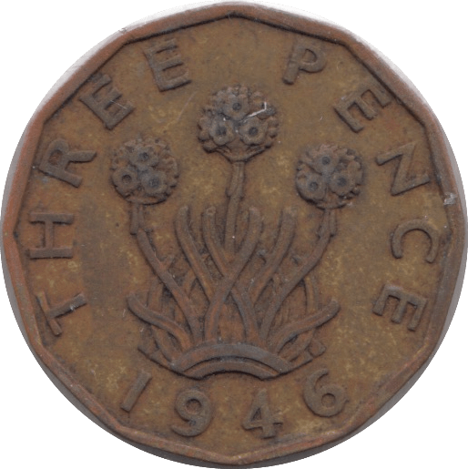 1946 BRASS THREEPENCE ( NF ) - THREEPENCE - Cambridgeshire Coins
